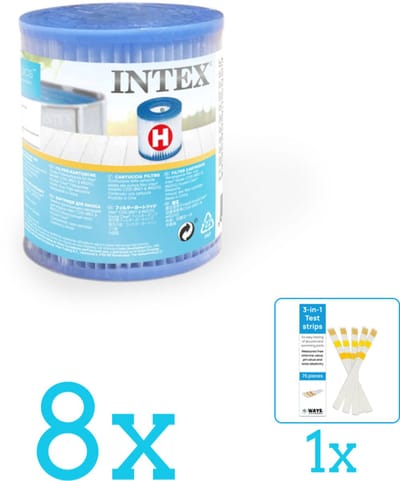Intex Filtercartridge Type H 29007 - Filter voor filterpomp - Volumebundel - Filter - 8-delig