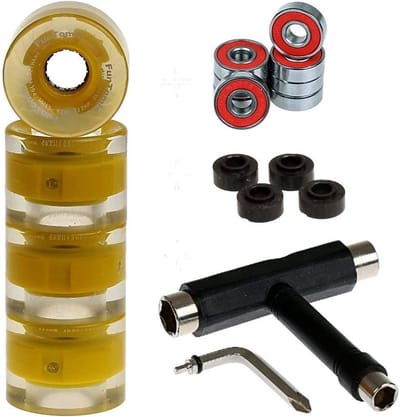 4 Stuks Skateboard Wielen LED 59mm 82A met ABEC-11 Kogellagers en T-Tool