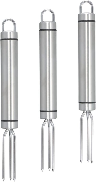 Roestvrijstalen Aardappelvork voor Grillen, Herbruikbare Groente- en Fruitvork, 18.3 x 1.8 cm, Ideaal voor Maïs en BBQ