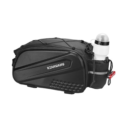 Fietstas voor Achterdrager, EVA Harde Schaal Bagagedragertas, Waterafstendige Grote Capaciteit Fiets Zadeltas met Reflecterende Strip, Elastische Bovenband & Schouderriem, voor Mountain- en Racefietsen