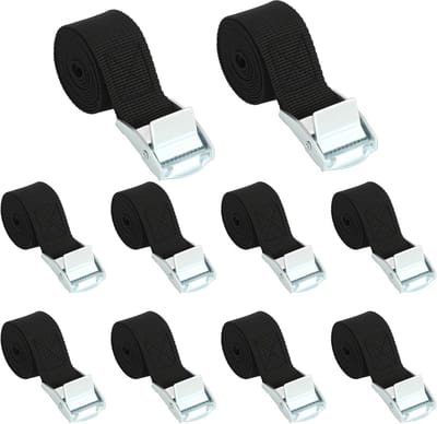 10x Spanbanden met Klembandsluiting 25mm x 1m - Verstelbaar voor Bagage, Fiets en Motor Vastzetten