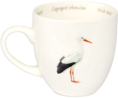 CJ Wildlife - Mok Ooievaar - Getekend door Elwin van der Klok - 310ml - Keramiek - Vaatwasser bestendig