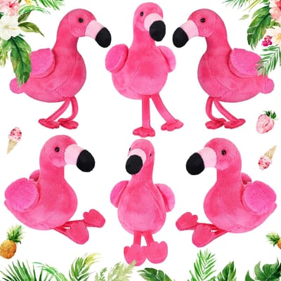 6/1S Mini Flamant en Peluche 15cm Jouets Flamant en Peluche en Gros pour Fête d'Anniversaire Cadeau Sac Cadeau Décoration Arbre de Noël d'Été