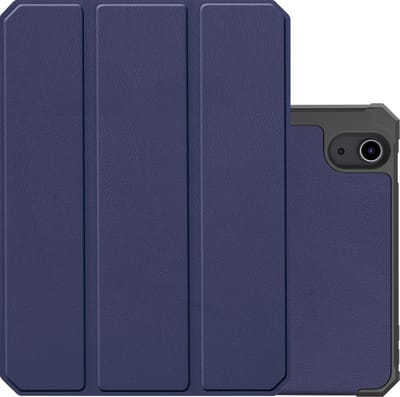 Hoes - Geschikt voor Apple iPad Mini 6 (2021) - 8.3 inch - 6e Generatie - Dun & Stevig - Trifold Bookcase - Hard Cover Case - Met Uitsparing Geschikt voor Apple Pencil - Hardcover Book - Tablet Hoesje - Donkerblauw