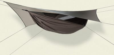 Hennessy Hammock Ultralite Backpacker Classic - Hangmat - Bark (Greyish, Brownish Green) - 70d 160 x 90 high thread count nylon taffeta - Klittenbandopening
