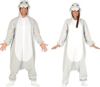 Fiestas Guirca - Onesie Nijlpaard - maat L (52-54) - Carnavalskleding - Carnaval - carnavalskleding 2027 - Carnaval kostuum