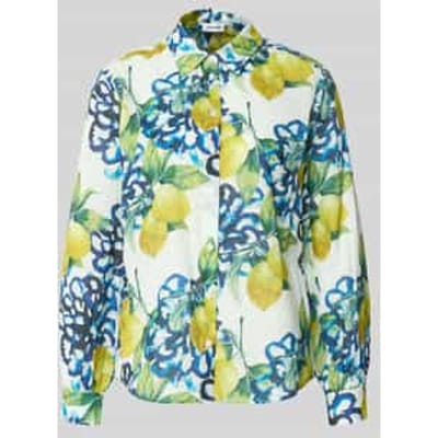 regular fit overhemdblouse met all-over bloemenmotief