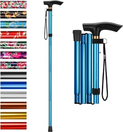 Zavio® Wandelstok Opvouwbaar - Wandelstokken Dames en Heren -Blauw