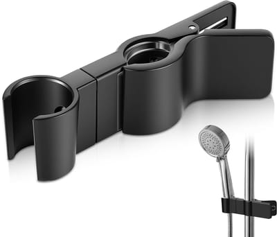 Lemlit Verstelbare Douchekop Houder – Clip-On Handdouchehouder voor Ronde Douchestang 2-3 cm – Zonder Boren – 35° Verstelbaar – Zwart