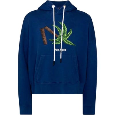 Palm Angels Broken Palm Tree Blue Hoodie