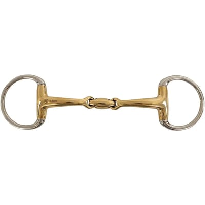 Gebogen olijfbit voor paarden met dubbele riemen BR Equitation Soft Contact