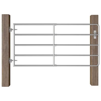 vidaXL Poort met 5 stangen (95-170)x90 cm staal zilverkleurig