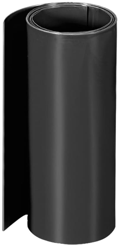 sourcing map PVC krimpkous 140mm platte wikkeling voor dubbele laag 18650 1 meter zwart