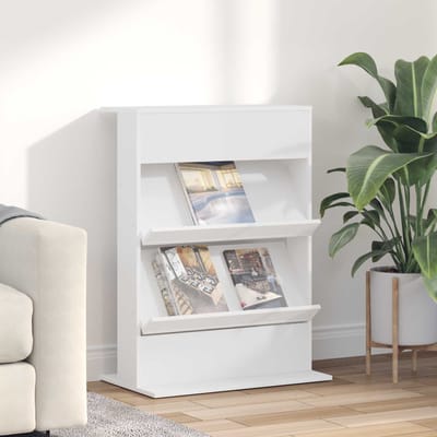vidaXL - Tijdschriftenrek - Wit - 70 - x - 41 - x - 96 - cm - Bewerkt - hout