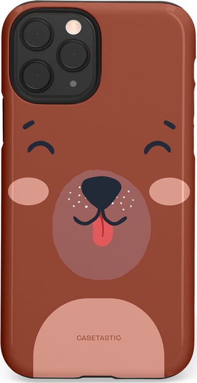 Casetastic hoesje geschikt voor Apple iPhone 11 Pro - Dubbellaagse bescherming - Knuffelkopjes beer - Fashion Case - Terracotta Taupe