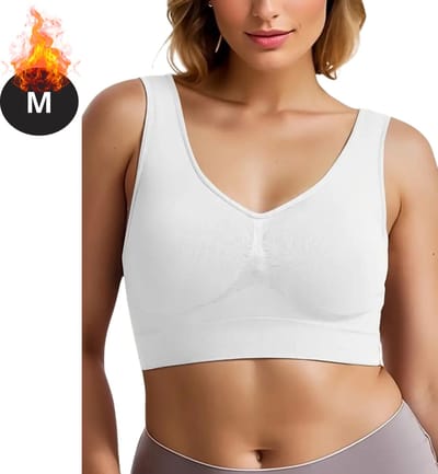 Bovista BH Zonder Beugel - Zonder Bandjes - Push-up Bh's - Comfort Beha - Gemengd - Comfortabel - Wit - Maat M