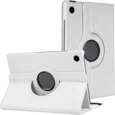 Hoes Geschikt voor Samsung Galaxy Tab A8 hoes draaibare case - Hoes Geschikt voor Samsung Galaxy Tab A8 (10.5inch) 2021 - Tablet hoes met standaard - beschermhoes - Wit