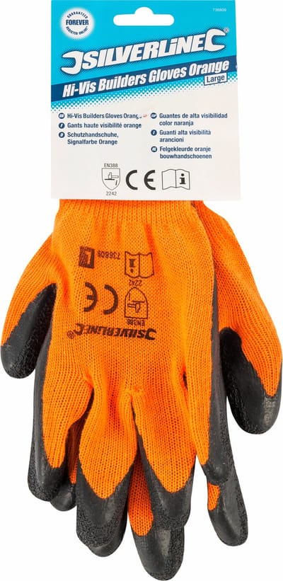 Silverline Bouwhandschoenen - fel oranje - maat 9 (L)