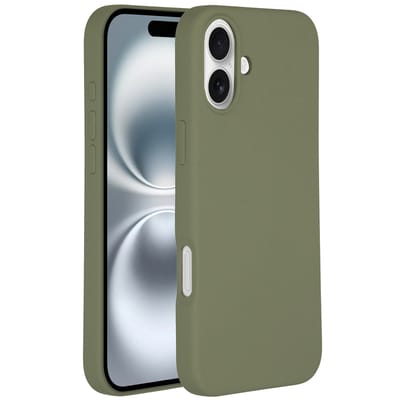 Accezz Hoesje - Geschikt voor Apple iPhone 16 - Liquid Silicone Backcover geschikt voor MagSafe - Cooper Green
