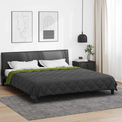 vidaXL - Volledig - Jaar - Dekbed - Groen - en - Antraciet - 200 - x - 200 - cm - Microvezel