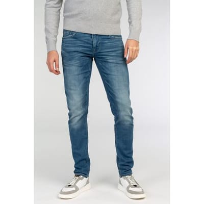 PME legend blauwe heren jeans   Tailwheel   Stonewash wassing   Slim Fit   5-Pocket zakken   Knoop- en ritssluiting   Duurzaam   Regular waist Blauw