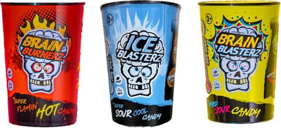 Brain Blasterz Mixpak Zure Snoep (hard) Smaakmix (lemon, Scherp, fruitmix) 3x 48 Gram