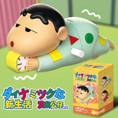 Crayon Shin-Chan Clockwork Model Bewegende Blind Box Creatief Kruipend Hoge Kwaliteit Speelgoed Animatie Periferie Verzameling Tafel Tide Speelgoed Gif