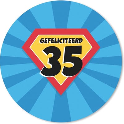 Muismat rond 20x20 cm - Mousepad Jubileum Cadeau - 35 jaar - Cape - Ronde muismatten