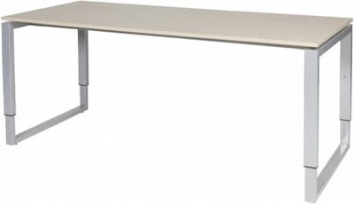 Verstelbaar Bureau - Domino Plus 180x80 Eiken - alu frame