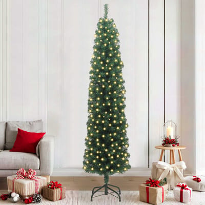 vidaXL - Kunstkerstboom - Groen - 210 - cm - PVC - en - Staal - en - Kunststof