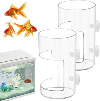 longziming -2-delige Aquarium Voerdispenser Set – Voertablet met Zuignap & Voerbuis – Geschikt voor Vissen, Garnalen en Schildpadden – Rond Aquarium Accessoire