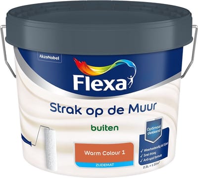 Flexa - Strak Op De Muur Buiten Zijdemat - Warm Colour 1 - Mengverf - 2,5 L