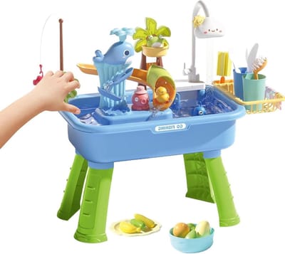 Kinder Watertafel - Waterspeelgoed Sensorisch Speelgoed - Buiten Spelen - Ingebouwde Waterpomp - 396 x 298 x 166 cm