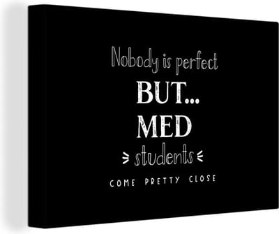 Canvas Schilderij Geneeskunde - Quotes - Medicijnen - Student - 30x20 cm - Wanddecoratie
