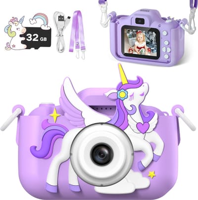 Sounix Digitale Kindercamera - 32GB SD-kaart - 1080P video - Digitale Kindercamera HD 1080p - Fototoestel voor Kinderen - Paars