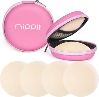 Nippit 4 stuks nipple covers - Zelfklevende tepelplakkers - Siliconen tepelstickers - Herbruikbaar - Melkachtig - Bh accessoires - Inclusief travel case