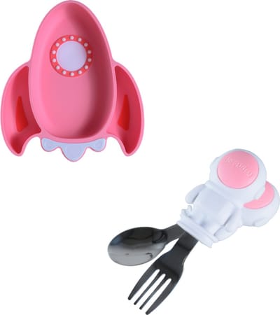 Sproudsy Serviesset Space - Kinderservies - Kraamcadeau - Baby - 2-delig - Rose Quartz