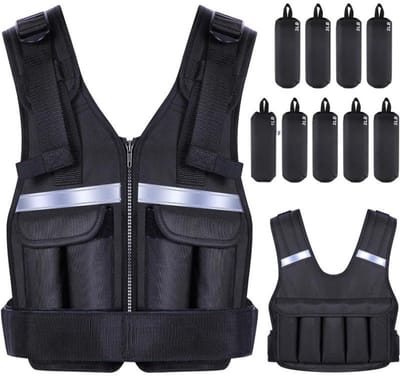 Verstelbaar Gewichtsvest Fitness Training Jas met 9 Zandzakken