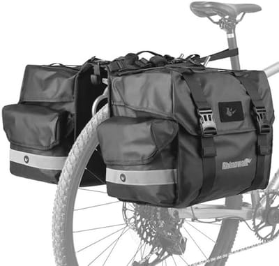 Fietstassen Achter - Zadeltas Bagagedrager - Fietsen Lange Afstand - Dubbel Laags Waterdicht - 40/50 Liter - Zwart