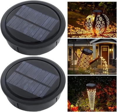 Buitenverlichting Onderdelen, 2 Stuks 10.5 cm Vervangingsonderdelen voor Zonne-energie Lampen met LED en Deksel voor Tuinverlichting