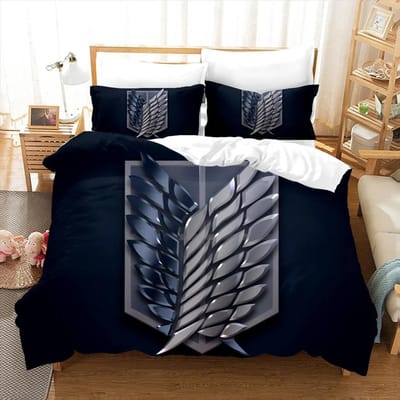 Attack on Titan Dekbedovertrek Anime Cartoon Beddengoedset Jongens Meisjes Slaapkamerdecoratie Kinderen Cadeau Eenpersoons Tweepersoons Maat 100x135cm