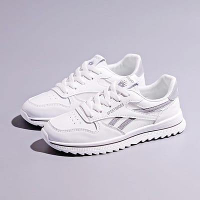 Alles-passende Forrest Gump Schoenen Dames Zomer Mesh Ademend Studenten Sportschoenen Dames Koreaanse Versie Hardloopschoenen 40 white