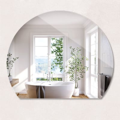ArtPrintCave Wandspiegel - Ronde Spiegel Afgesneden - 70x63 cm - Badkamerspiegel - Gangspiegel - Eetkamer - Spiegel Rond Afgesneden - Design Boho Wandspiegel - Ronde Bijgesneden Spiegel