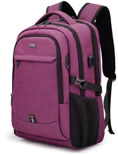 Laptoptas 18 inch - Laptoptas Dames & Heren - Rugtas - Rugzak - Inclusief Usb Oplaadstation - Hoge kwaliteit -Reisrugzak Dames Waterdicht, Grote Handtas Rugzak Reizen, Schooltas Modern, Zakelijke Handbagage voor Reizen Vakantie Kantoor - Roze rood
