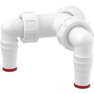 Raccord Lave-linge/Lave-vaisselle, Double, 1  , Pour Tuyau 17-23 Mm