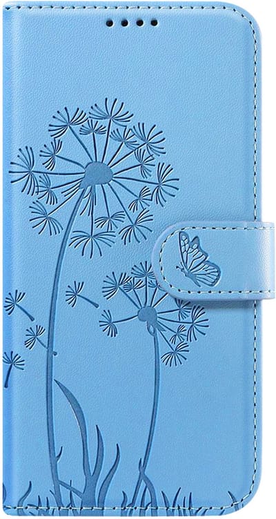 Zanae, Portemonneehoesje Geschikt voor Samsung Galaxy A05s Premium Design Bloemen Vlinder, Lichtblauw