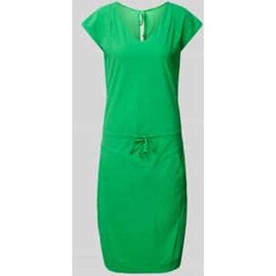 Knielange jurk met vetersluiting, model 'GIRA'