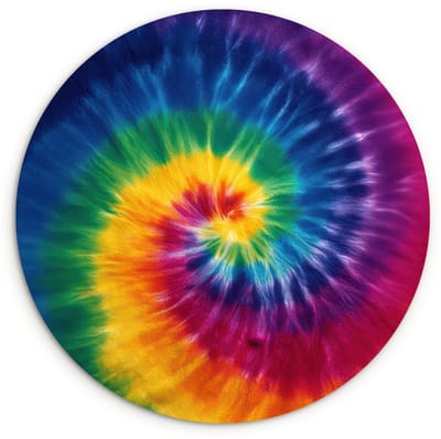 WallCircle® Wandcirkel 140x140 cm - Muurcirkel Regenboogkleuren - Spiraal - Kleurrijk - Muurdecoratie woonkamer - Wanddecoratie slaapkamer - Kamer decoratie accessoires - Ronde schilderijen