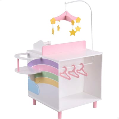 Houten Aankleedtafel voor Poppen met Bad en Kledingkast - Ontwikkelingsspeelgoed