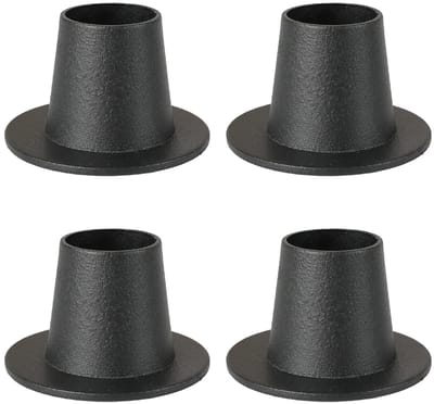 WiseGoods Premium Ijzeren Kaarsenhouder - 4 Stuks Theelichthouder - Decoratie Bruiloft Valentijnsdag & Kerst - Woondecoratie Zwart